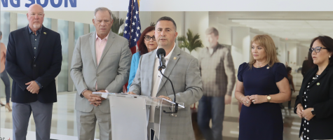 Rep. Soto speaking at MCO presser