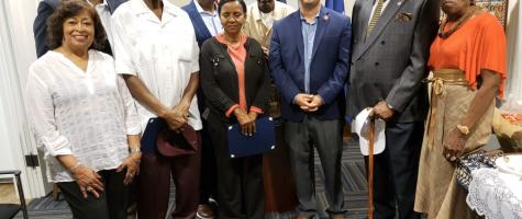 Rep. Soto posing with a group of community leaders