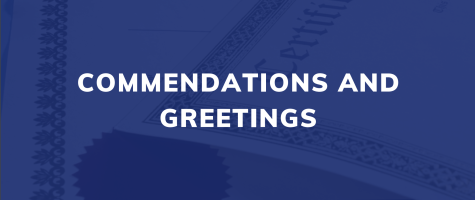 Commendations and Greetings