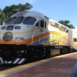 SunRail  train  leaving  Winter  Park  Station 